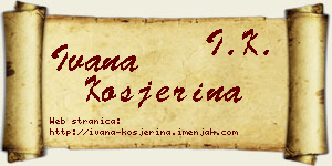Ivana Kosjerina vizit kartica